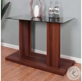 Mannedorf Black And Dark Walnut Sofa Table