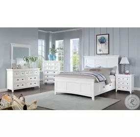 Castile White Storage Platform Bedroom Set