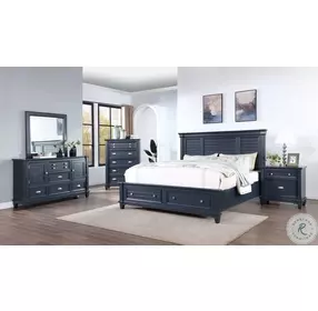 Manzanillo Slate Blue Storage Platform Bedroom Set