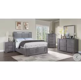 Regulus Gray Storage Platform Bedroom Set