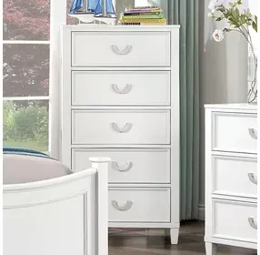 Lycoris White 5 Drawer Chest