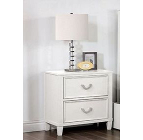Lycoris White 2 Drawer Nightstand