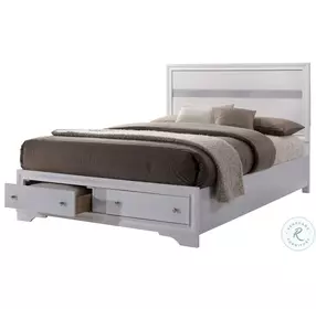 Chrissy White King Storage Platform Bed