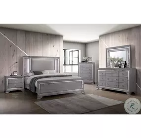 Alanis Light Gray Upholstered Panel Bedroom Set