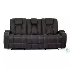 Amirah Dark Gray Glider Sofa With Drop Down Table