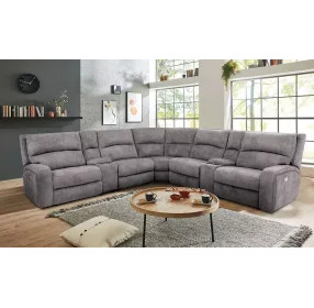 Apostolos Light Gray Power Reclining Sectional