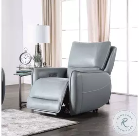 Phineas Pale Blue Power Recliner