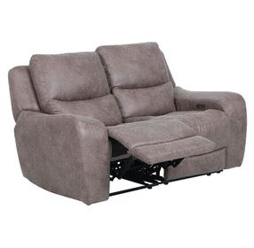 Demetrius Brown Power Reclining Loveseat with USB Charging