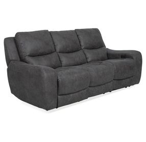 Demetrius Dark Gray Power Reclining Sofa with USB Charging