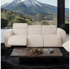 Thaddea White Power Reclining Sofa with USB Charging