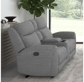 Antonius Gray 78" Manual Reclining Loveseat with Console