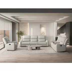 Giraldus Beige Manual Reclining Living Room Set