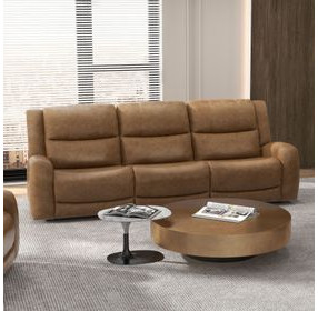 Leolinus Brown 88" Manual Reclining Sofa