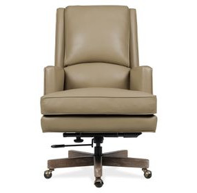 Wright Beige Leather Upholstered Swivel Tilt Executive Chair