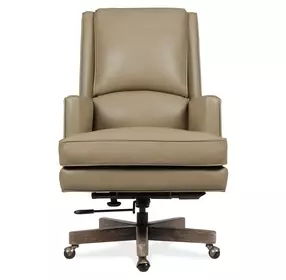 Wright Beige Leather Upholstered Swivel Tilt Executive Chair