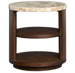 Mcpherson Burnt Umber Round Stone Top End Table
