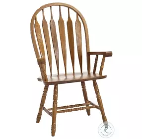 Classic Oak Chestnut Large Arrow Back Arm Chair
