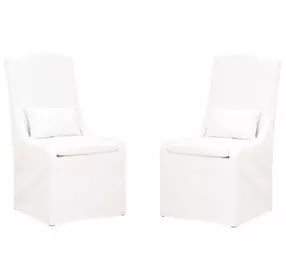 Colette Livesmart Peyton Pearl Slipcover Performance Fabric Dining Chair Set Of 2