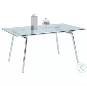 Colleen Clear Glass And Chrome Dining Table