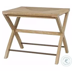 Conan Cerused Oak Rush Seat X Side Stool