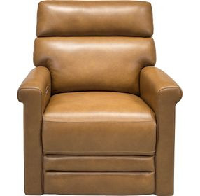 Corbyn Elwood Saddle Leather Power Recliner with Power Headrest and USB Charging