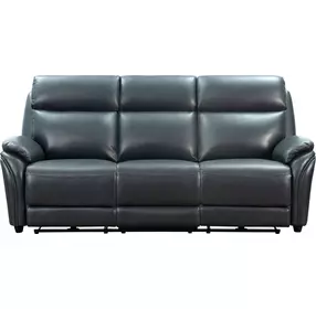 Corry Pretty G Dark Blue Leather 87" Power Reclining Sofa with Power Lumbar and USB Charging