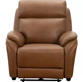 Corry Simon Saddle Leather Power Recliner with Power Lumbar and USB Charging
