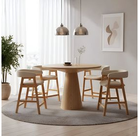 Cove Natural Round Counter Height Dining Room Set