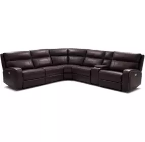 Cozy Chocolate Leather Reclining Sectional