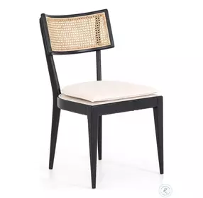 Britt Savile Flax & Brushed Ebony Cane Dining Chair