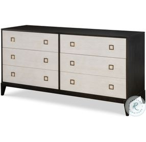 Details Case Charbrown And Coconut 6 Drawer Low Dresser