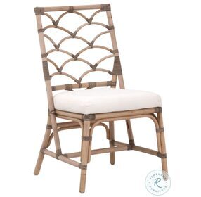 Sel De Mer Matte Gray Rattan And Blanche Crescent Dining Chair Set of 2