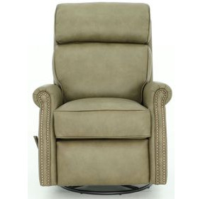 Crews Oasis Olive Leather Swivel Glider Recliner