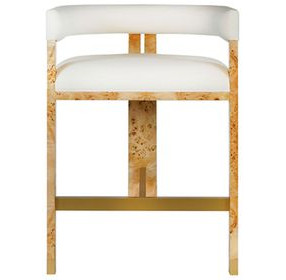Cruise Brown and White Performance Fabric Counter Height Stool