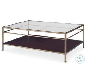 Hyde Park Glass And Antique Brass 37" Cocktail Table