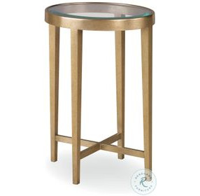 Details Wynwood Glass And Champagne Large Round Chairside Table