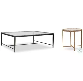 Logan Glass And Oil Rubbed Bronze Square Occasional Table Set