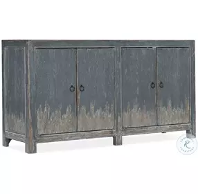Boheme Distressed Antique Blue Four Door TV Stand