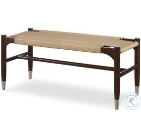 Tristan Sand And Mahogany Woven Bench