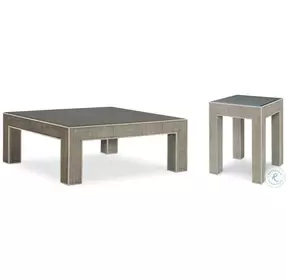 Newport French Grey And Peninsula Square Occasional Table Set
