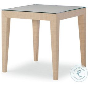 Santa Rosa Glass And Natural Chairside Table