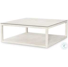 Atlas Tempered Glass And Off White Cocktail Table