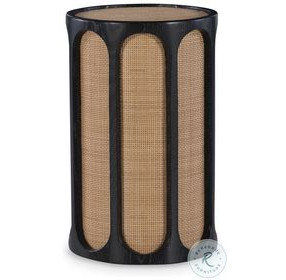 Rohan Black And Natural Cane Spot Table