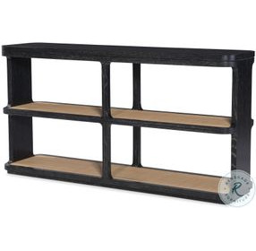 Rohan Black And Natural Cane Console Table