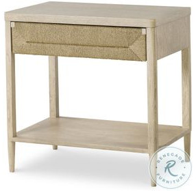 Palmetto Light Grey And Abaca Rope 1 Drawer Nightstand