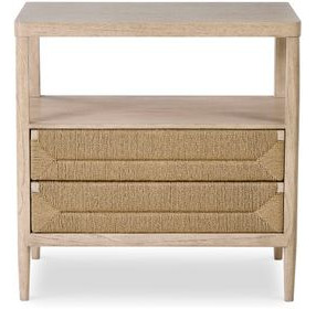 Palmetto Beige and Brown 2 Drawer Nightstand
