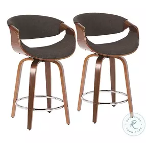 Curvini Charcoal 24 Counter Height Stool Set Of 2