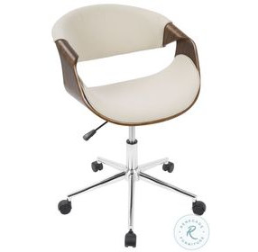 Curvo Walnut And Cream Office Chair