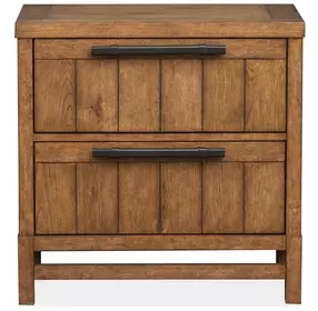 Conway Honey Wheat 2 Drawer Nightstand with USB Charging
