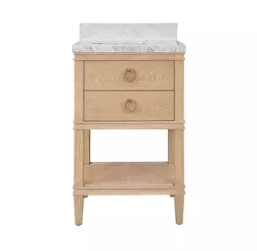 Cutler Cerused Oak Carrera Marble Top 24" Bath Vanity
